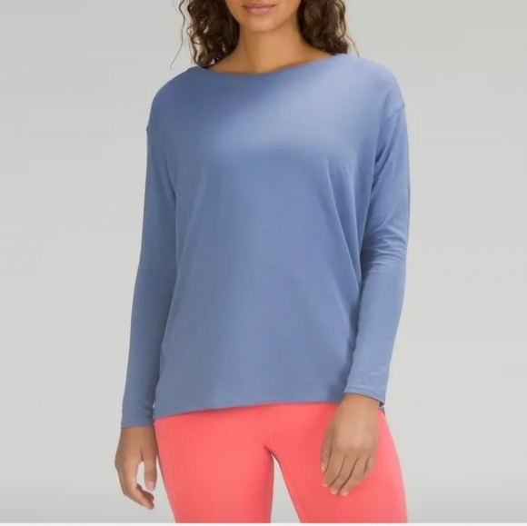 lululemon athletica Tops - Lululemon Back in Action Heathered Breeze long Sleeve Shirt Rulu Sz S/M Oversize